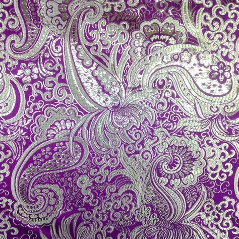 Silver Paisley Metallic Brocade 